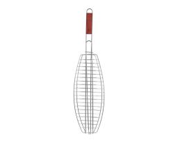 BBQ Fish Grill Net W/Wood Handle