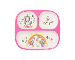 3 Partition Rectangle Melamine Kids Plate