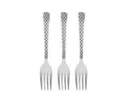 Dessert Fork - Silver Check Design