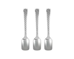 Ice Cream Spoon - Silver Check Design