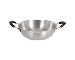 Aluminium Kadai W/Heat Resistant Handle