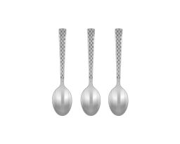 Coffee Spoon - Silver Check Design