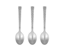 Dessert Spoon - Silver Check Design